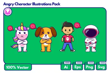 Angry Character Illustration Pack