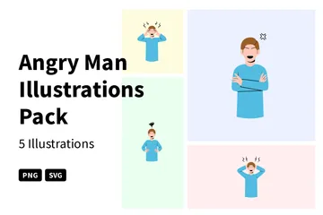Angry Man Illustration Pack
