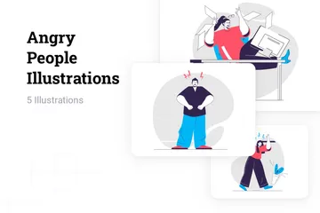 Angry People Illustration Pack