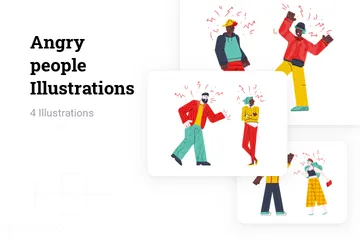 Angry People Illustration Pack