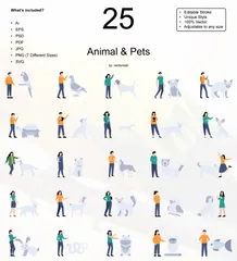 Animais e animais de estimação Pacote de Ilustrações