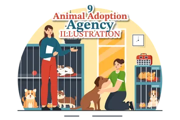Animal Adoption Agency Illustration Pack