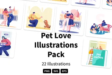 Amour des animaux de compagnie Pack d'Illustrations