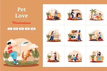 Amour des animaux de compagnie Pack d'Illustrations