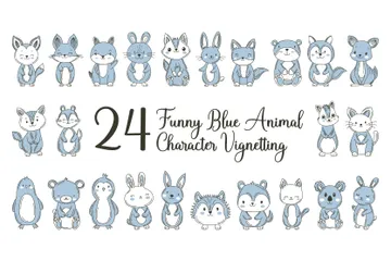 Animal bleu Pack d'Illustrations