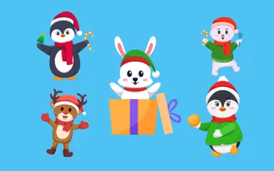 Animaux de Noël Pack d'Illustrations