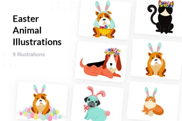 Animales de Pascua Paquete de Ilustraciones