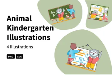 Animal Kindergarten Illustration Pack