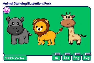 Animal Standing Illustration Pack