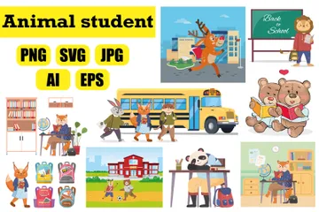 Animal Student Illustration Pack