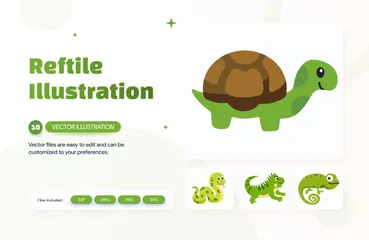 Animales reptiles Paquete de Ilustraciones