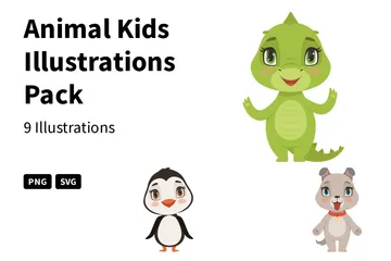 Enfants animaux Pack d'Illustrations