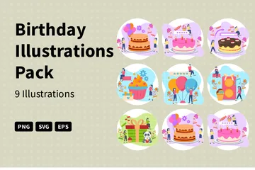 Anniversaire Pack d'Illustrations