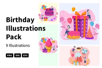 Anniversaire Pack d'Illustrations