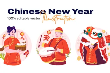 Ano Novo Chinês Pacote de Ilustrações