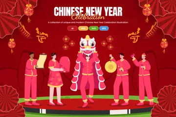 Ano Novo Chinês Pacote de Ilustrações