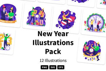 Año Nuevo Paquete de Ilustraciones