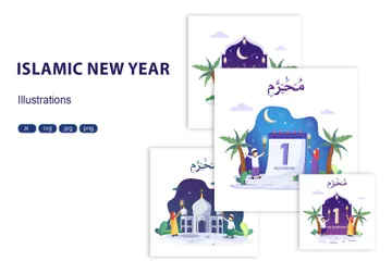 Año nuevo islámico Paquete de Ilustraciones