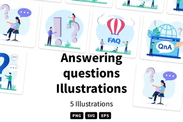 Answering Questions Illustration Pack