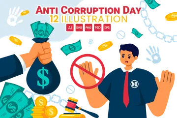 Anti Corruption Day Illustration Pack