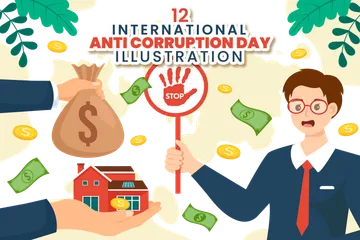 Tag der Korruptionsbekämpfung Illustrationspack