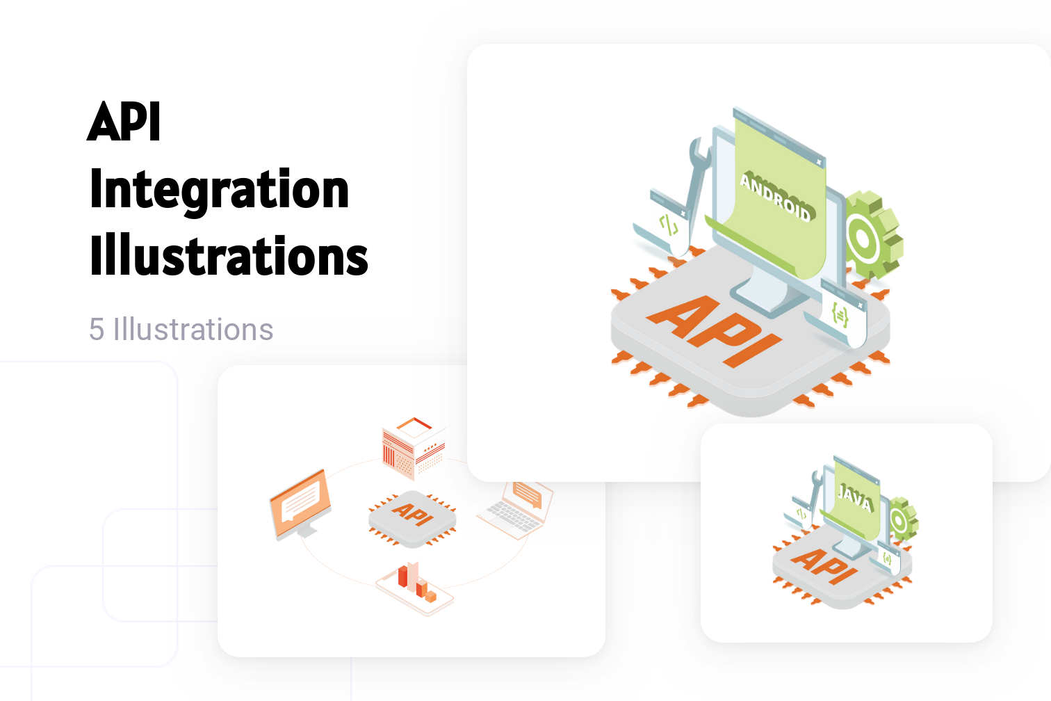 API Integration Illustration Pack - 5 Free Download Business ...