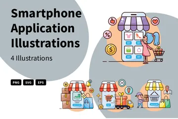 Aplicativo para smartphone Pacote de Ilustrações