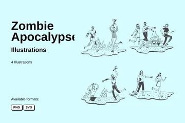 Apocalipsis zombie Paquete de Ilustraciones