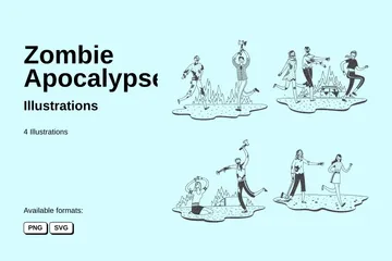 Apocalypse zombie Pack d'Illustrations