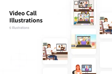 Appel vidéo Pack d'Illustrations