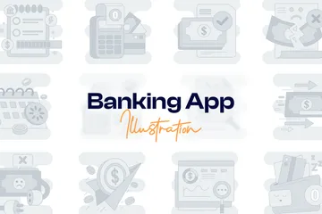 États vides de l'application bancaire Pack d'Illustrations