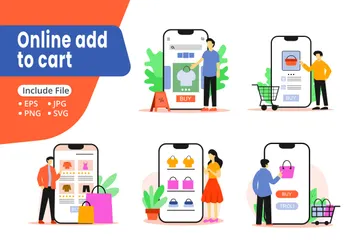 Application d'achat mobile Pack d'Illustrations