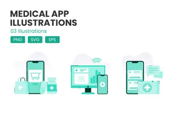 Application médicale Pack d'Illustrations