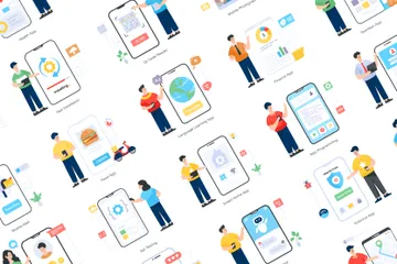 Applications et services mobiles Pack d'Illustrations