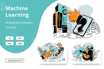 Apprentissage automatique Illustration Pack