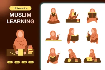 Aprendizagem Muçulmana Pacote de Ilustrações
