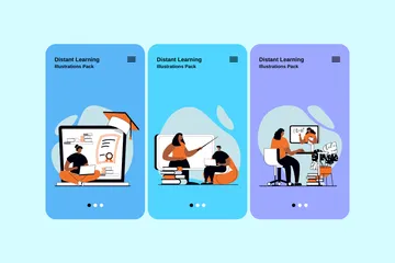 Aprendizaje a distancia Paquete de Ilustraciones