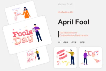 April Fool Illustration Pack