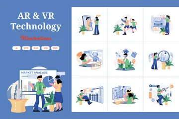 AR/VR-Technologie Illustrationspack
