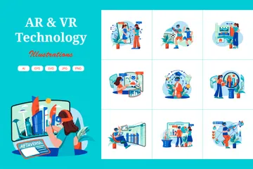 AR & VR テクノロジー イラストパック
