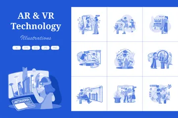 Tecnologia AR-VR Pacote de Ilustrações