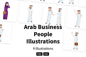 Arab Business People Illustration Pack