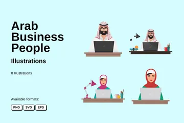 Arab Business People Illustration Pack