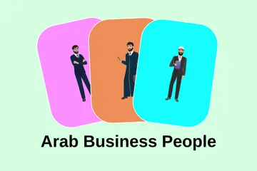 Arab Business People Illustration Pack