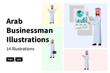 Arab Businessman Illustration Pack