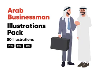 Arab Businessman Illustration Pack