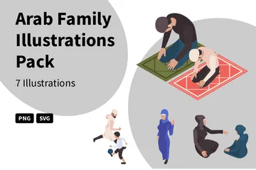 Arab Family Illustration Pack