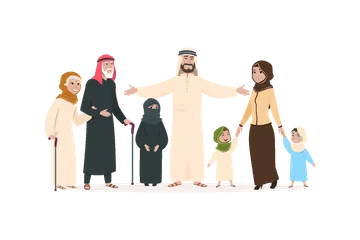 Arab Family Illustration Pack