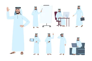 Homme d'affaires arabe Pack d'Illustrations