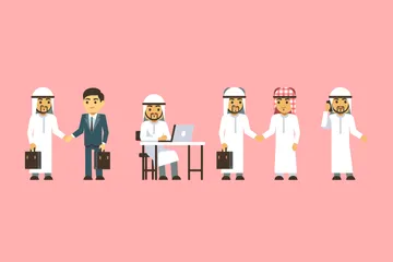 Arabian Businessman Illustration Pack